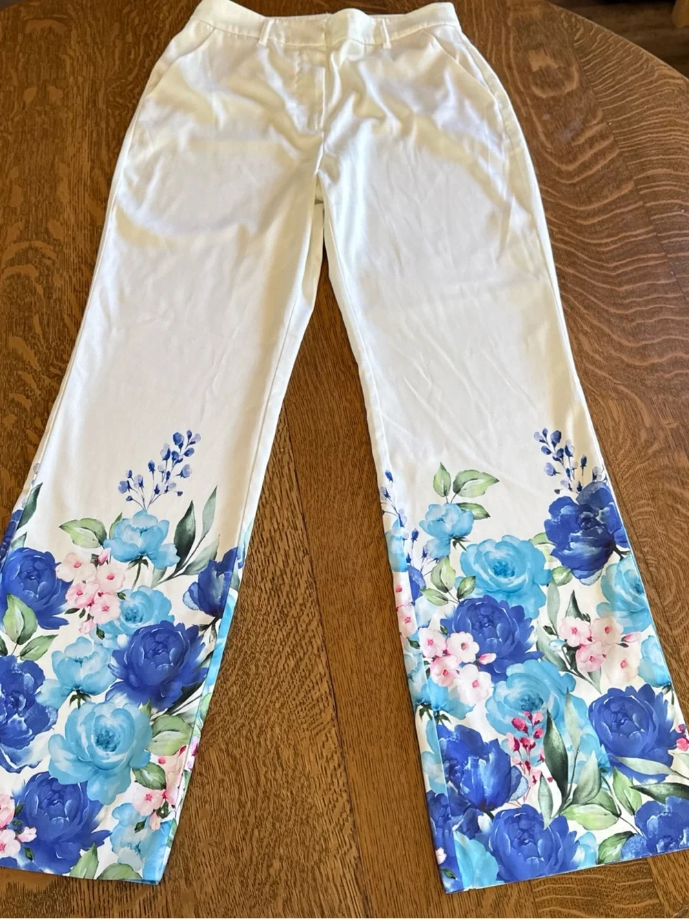Boston Proper Cream Satin-Look trousers - Picture 1 of 16